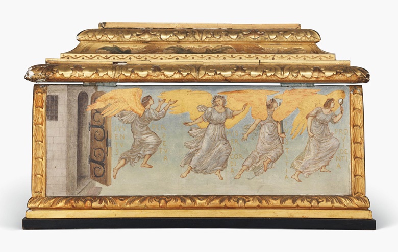 Back panel (left to right) Juventus (youth), Misericordia (merciful), Iustitia (justice), Providentia (providence)