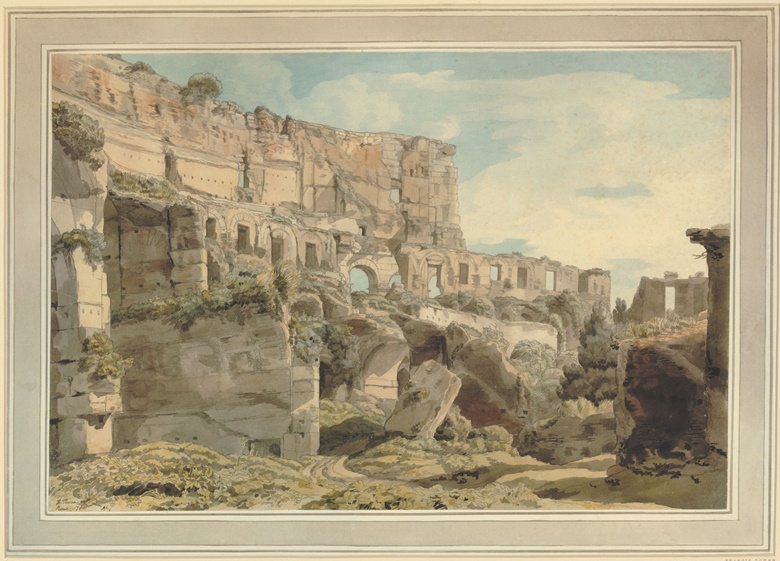 Francis Towne (1739-1816), Inside the Colosseum, 1780. Watercolour with pen and ink, 317 x 472 mm © The Trustees of the British Museum