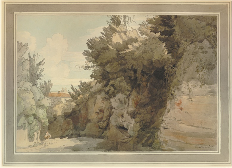 Francis Towne (1739-1816), Near the Arco Oscuro, 1780. Watercolour with pen and ink. 318 x 470 mm © The Trustees of the British Museum
