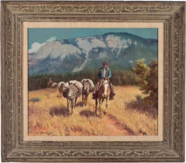 President Reagan Auction A Selection Of All American Lots Olaf Carl Wieghorst 1899 1988 The Diamond J Wrangler Oil On