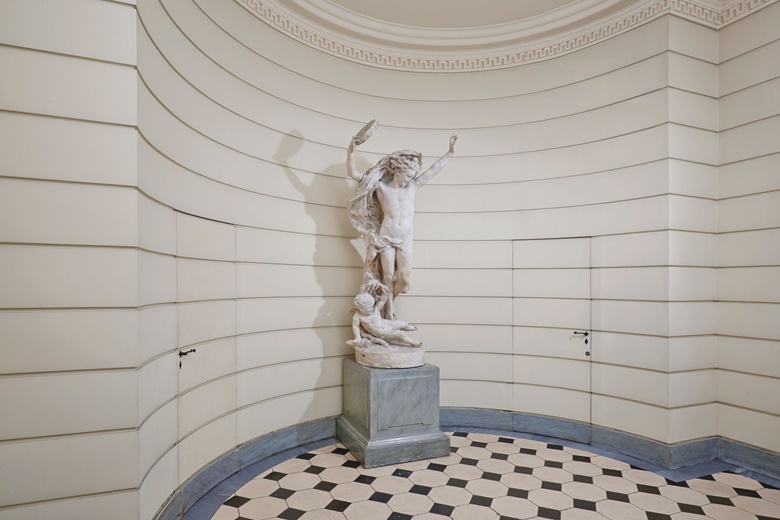 Jean-Baptiste Carpeaux, Génie de la danse. Plâtre teinté, hauteur 220 cm (86 ¼ in), hauteur totale 302.5 cm (118 ¾ in). Estimate €600,000-1,000,000. This lot is offered in Une Exceptionnelle Collection Européenne Mise en scène par Emilio Terry on 15 September 2016 at Christie’s in Paris