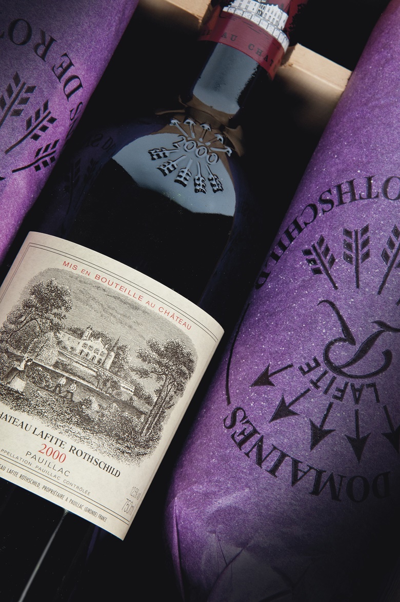 Château Lafite-Rothschild 2000. 12 bottles per lot. Estimate £11,000–14,000. Offered in The Treasury Finest Wines from a Peerless Collection on 29 September 2022 at Christie’s in London