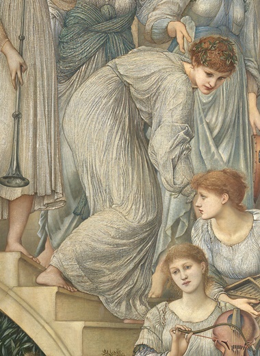 Detail of maiden stooping, now identified as Dorothy Dene, from The Golden Stairs, 1880 © Tate, London, 2016