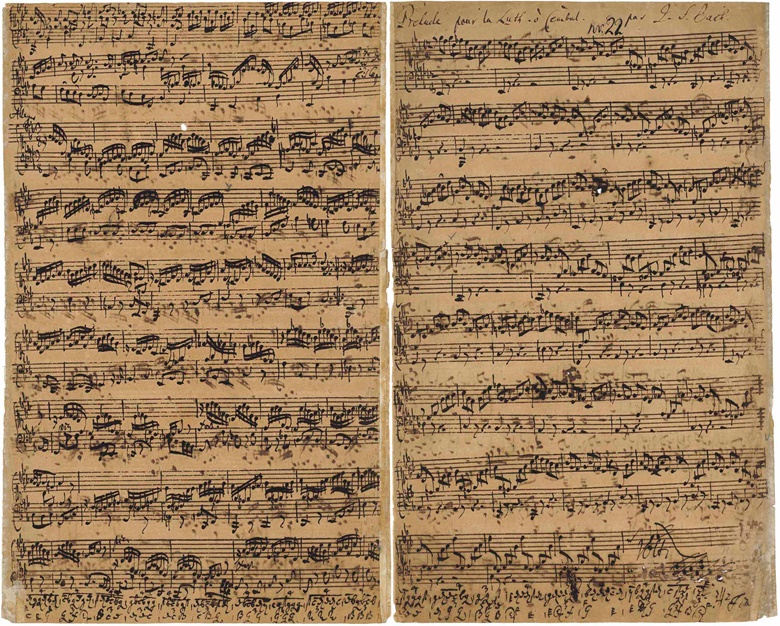 Bach, Johann Sebastian (1685-1750). Autograph music manuscript, titled and signed in autograph ‘Prelude [— Fuga — Allegro] pour la Luth. ò Cembal. Par J.S. Bach’, for the Prelude, Fugue and Allegro for lute or keyboard in E flat major, BWV 998, n.d. [c.1735-1740]. Sold for £2,518,500 on 13 July at Christie’s London