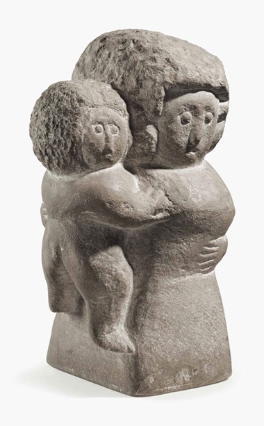 William Edmondson (1874-1951), Mother and Child. Carved limestone, 11¼ in high. Sold for $263,000 on 24 January 2014