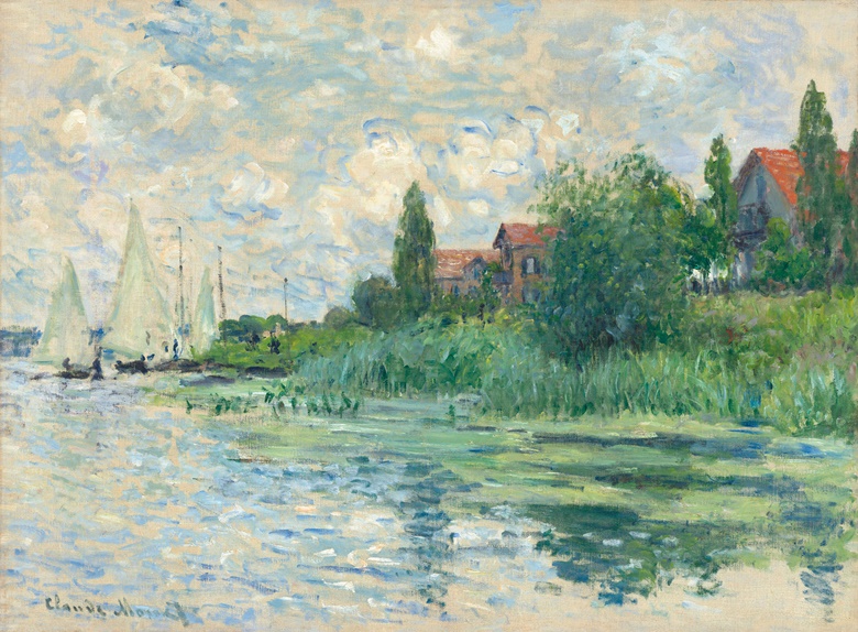 Claude Monet (1840-1926), Les Bords de la Seine au Petit-Gennevilliers, 1874. Oil on canvas. 21 38 x 28 34 in (54.2 x 73 cm). Estimate £2,000,000-3,000,000. This work is offered in the Impressionist & Modern Art Evening Sale on 28 February at Christie’s London
