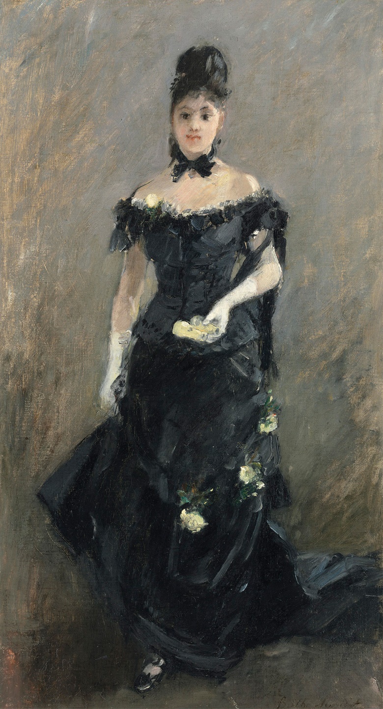 Berthe Morisot (1841-1895), Femme en Noir, 1875. Estimate £600,000-800,000. Oil on canvas. 22 58 x 12 18 in (57.3 x 30.7 cm). This work is offered in the Impressionist & Modern Art Evening Sale on 28 February at Christie’s London