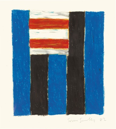 Sean Scully (b. 1945), Untitled, 1982. Pastel and graphite on paper. 11 x 14 in (27.9 x 35.5 cm). Estimate $15,000­–25,000. This work is offered in on paper  online, 23 February–7 March. Property from the Collection of Ruth and Jerome Siegel