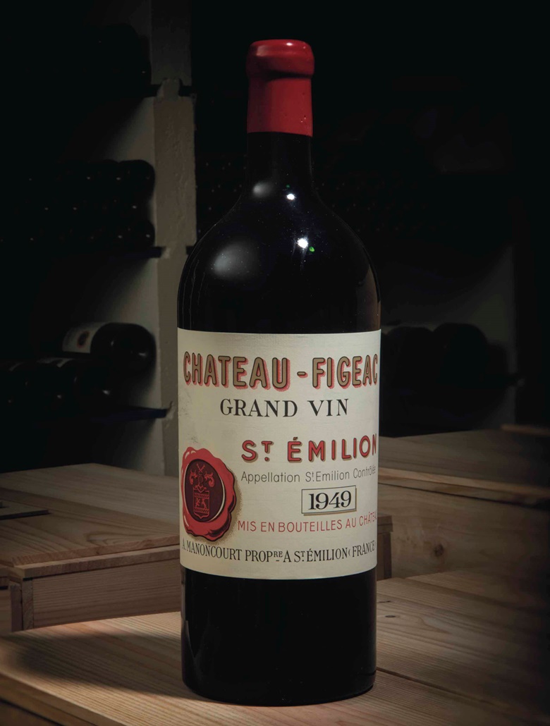 Château Figeac 1949. 1 jeroboam per lot. Estimate £3,000-5,000. This lot is offered in Fine and Rare Wine Including a superb range of vintages from the cellars of Château Figeac on 16 March 2017 at Christie’s in London, King Street