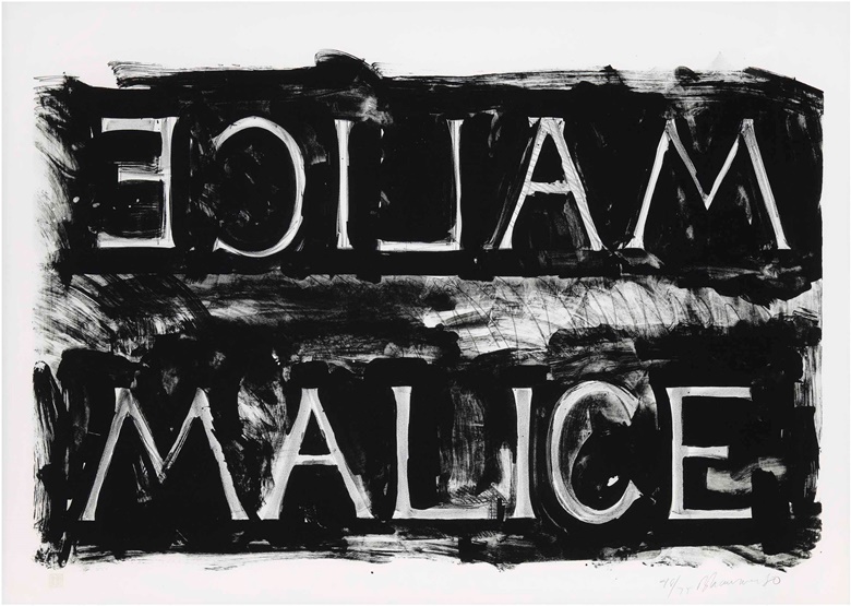 Bruce Nauman (b.  1941), Malice. Image 625 x 970 mm, sheet 750 x 1050 mm. Estimate £3,000-5,000. This lot is offered in Prints & Multiples on 29 March 2022 at Christie's in London, King Street