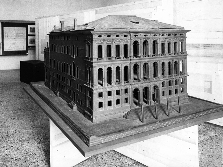 A model of the palazzo as originally designed. Photo courtesy of Peggy Guggenheim Collection Archives