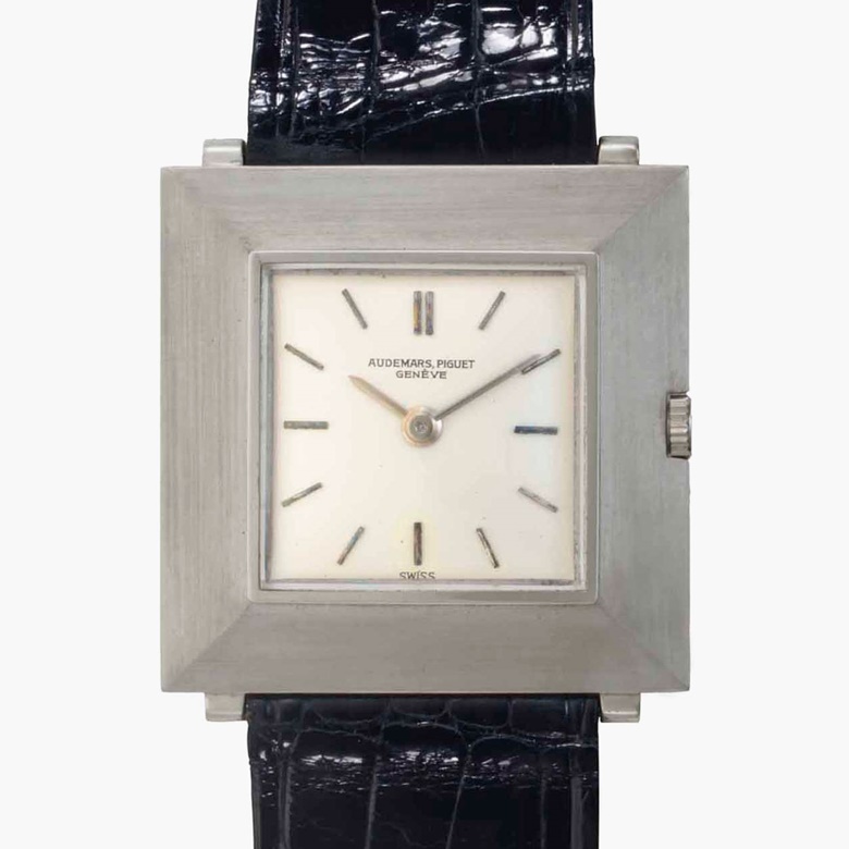 Audemars Piguet. A fine 18k white gold square-shaped wristwatch, belonging to American Major League Baseball legend Joe DiMaggio. Signed Audemars Piguet, Geneve, Ref. 5178BC. Movement No. 84188. Case No. 24867. Manufactured in 1962. Estimate $25,000-30,000. This lot is offered in Rare Watches and American Icons on 21 June 2017, at Christie’s in New York