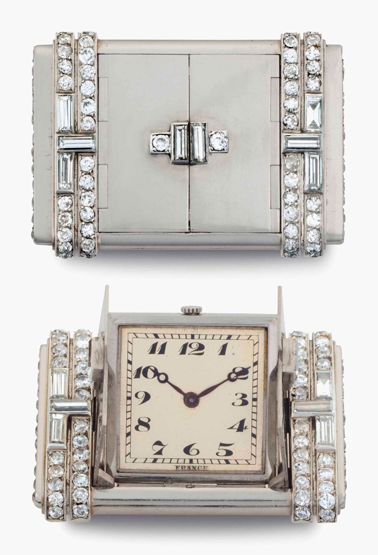 Vacheron Constantin & Verger Frères. A fine and attractive platinum and diamond-set purse-form watch. Signed Vacheron Constantin, Genève. Movement No. 408061. Case No. 12655. Manufactured in 1930. This lot was offered in Rare Watches and American Icons on 21 June at Christie’s in New York