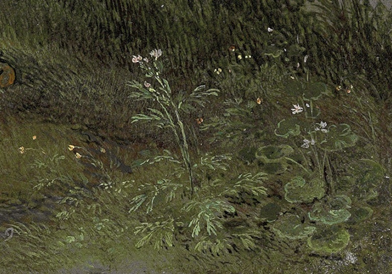 Brueghel’s attention to detail extended to the painting of individual blades of grass