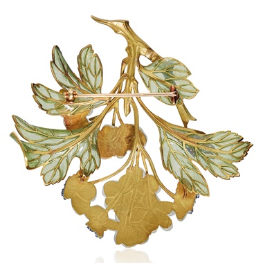 The reverse of the Lalique ‘Hawthorn’ brooch