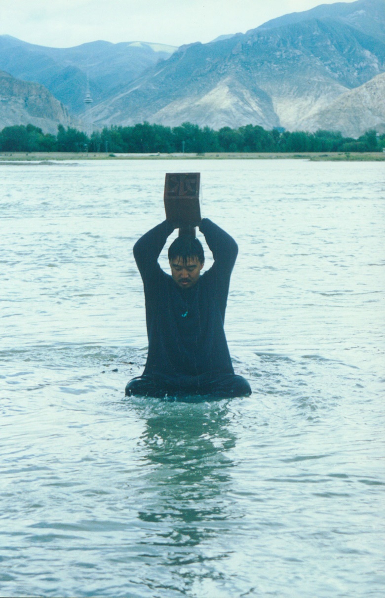 Song Dong, Stamping in Water (Performance in the Lhasa River, Tibet), 1996. 36 chromogenic prints, 61 x 40 cm each. The Metropolitan Museum of Art, New York, Promised gift of Cynthia Hazen Polsky. Photo courtesy of the artist and Pace Gallery