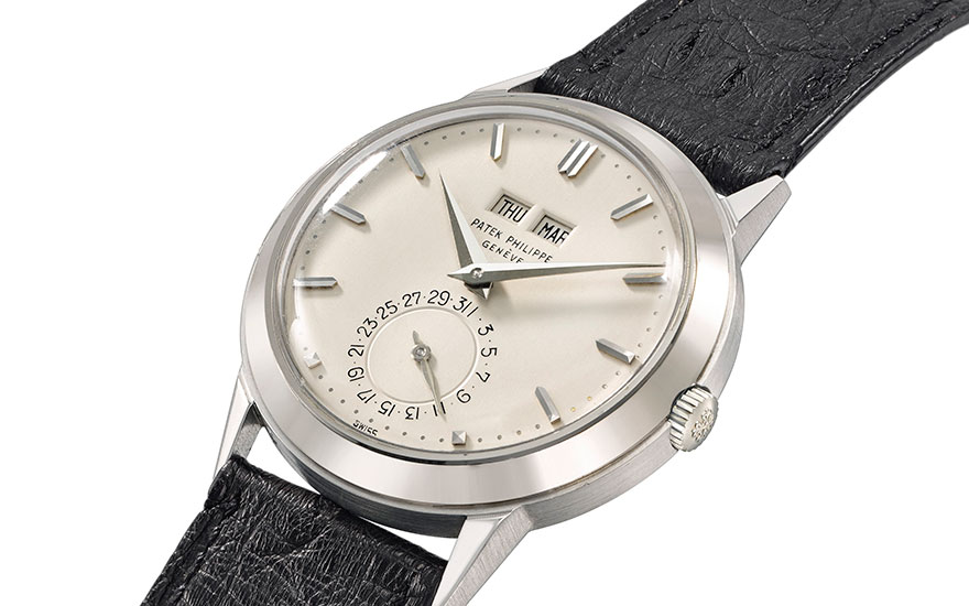 Patek Philippe. An exceptional and historically important 18k white gold automatic perpetual calendar wristwatch without moon phases signed Patek Philippe, Genève, Ref. 3448, Movement No.