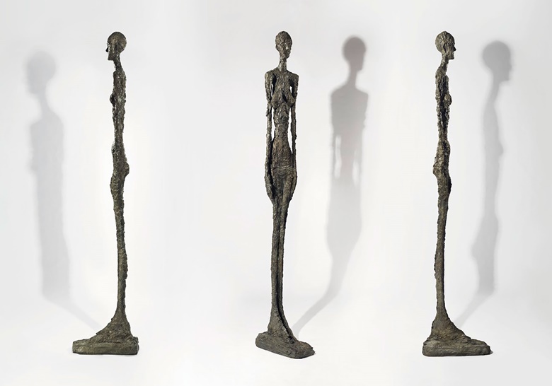 Alberto Giacometti (1901-1966), Grande femme II, conceived in 1960; this bronze cast in 1980-81 in an edition of 7 plus 2 artists proofs plus one for the Fondation Maeght. Height 276.5  cm. Sold for €24,907,500 on 19 October 2017 at Christie’s in Paris