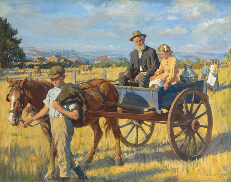 Stanhope Alexander Forbes, R.A. (1857-1947), Short Cut across the Fields, 1921. Oil on canvas. 39½ x 50 in (100.3 x 127 cm). Sold for £200,000 on 22 November 2017 at Christie’s in London