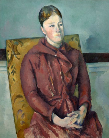 Paul Cézanne, Madame Cézanne in a Red Dress, 1888-90. Art Institute of Chicago, Wilson L. Mead Fund