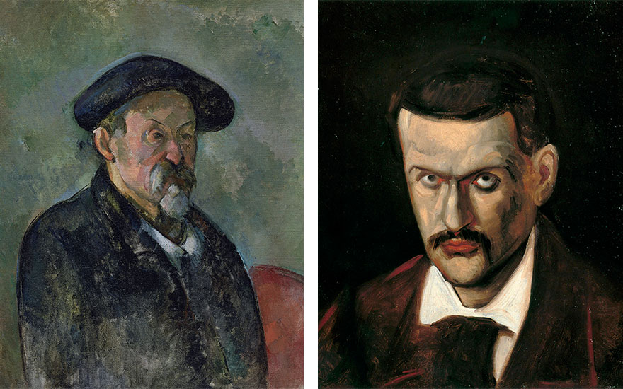 Paul Cézanne, Self-Portrait, circa 1862-64 Private Collection, New York. Paul Cézanne, Self-Portrait with Beret, 1898-1900. Museum of Fine Arts, Boston, Charles H. Bayley Picture and Painting Fund