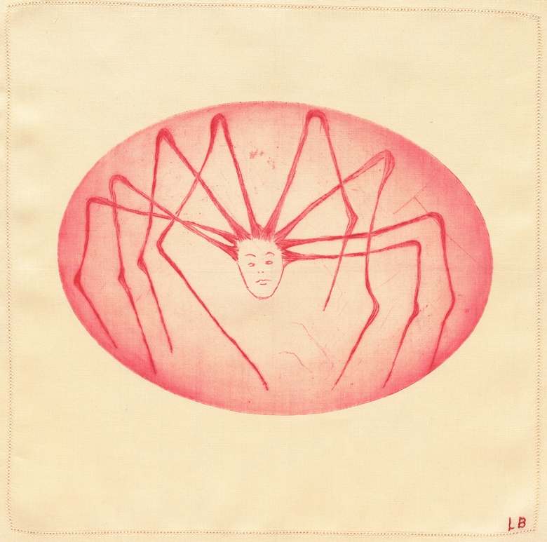 Louise Bourgeois (1911–2010). Spider Woman. 2004. Drypoint on fabric. Sheet 13½ × 13⅚ in (34.3 × 34.6 cm). The Museum of Modern Art, New York. Gift of The Easton Foundation. © 2017 The Easton FoundationLicensed by VAGA, NY.