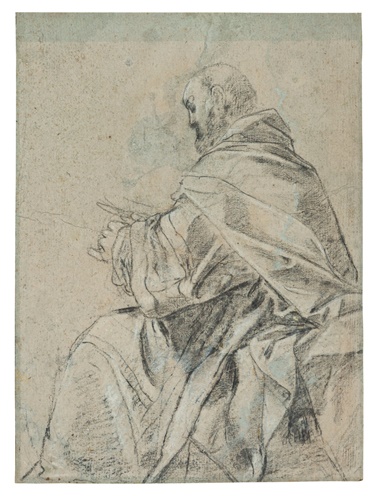 Giacomo Cavedone (Sassuolo 1577-1660 Bologna), Study of a priest in profile. 14 x 10¼  in (35.6 x 26 cm). Estimate $15,000-25,000. This lot is offered in Old Master & British Drawings on 30 January 2018  at Christie’s in New York