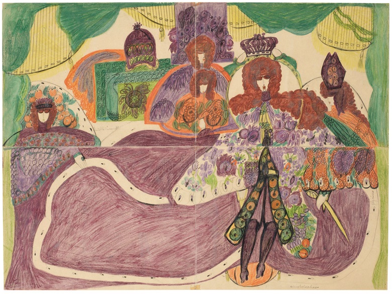 Aloïse Corbaz (1886-1964), Aristoloches (double-sided), circa 1925-1933. Sold for $137,500 on 19 January 2018 at Christie’s in New York