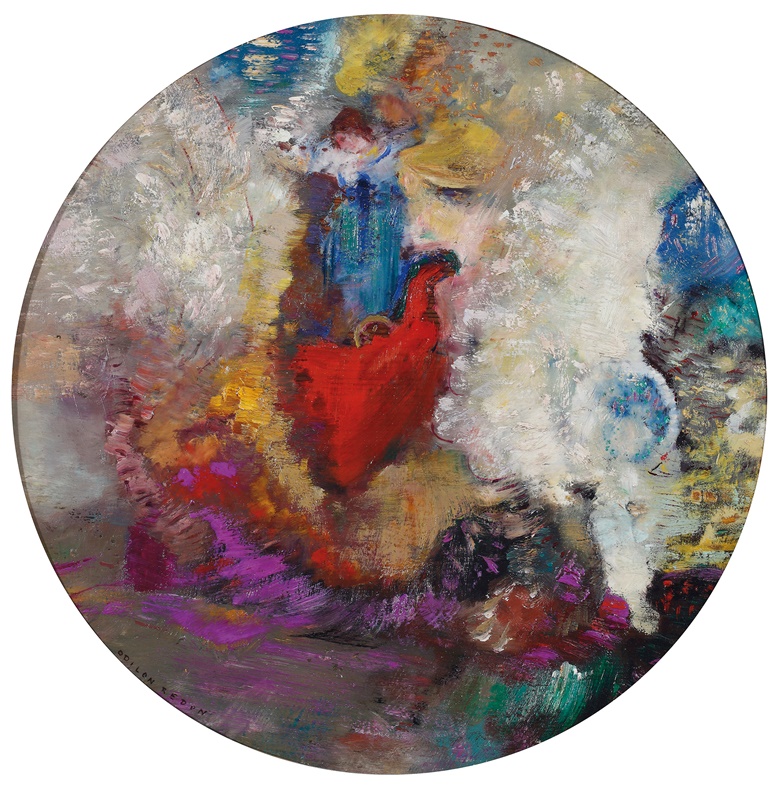 Odilon Redon (1840-1916), La roue de la fortune. Oil on panel; 34 cm. (diametre). Estimate €70,000-90,000. To be offered in the Modern Art auction, 13 June 2017.