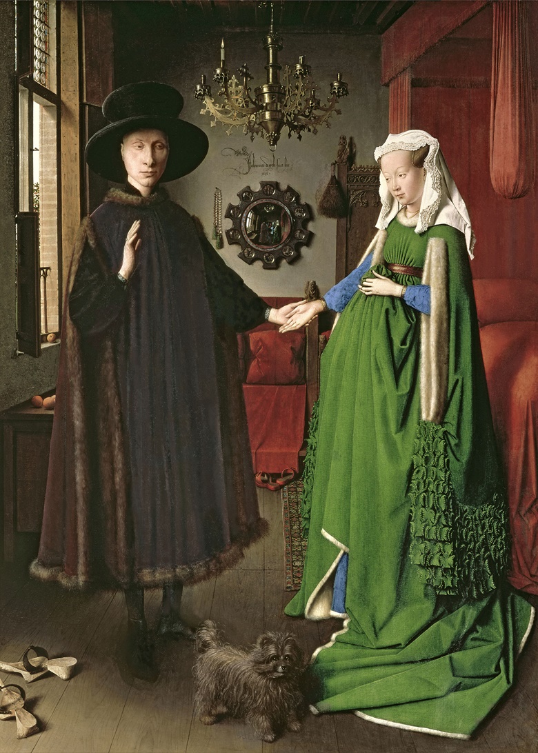 扬·凡·艾克（1390-1441），《阿尔诺芬尼夫妇像》，1434年。 Photo National Gallery, London, UK  Bridgeman Images