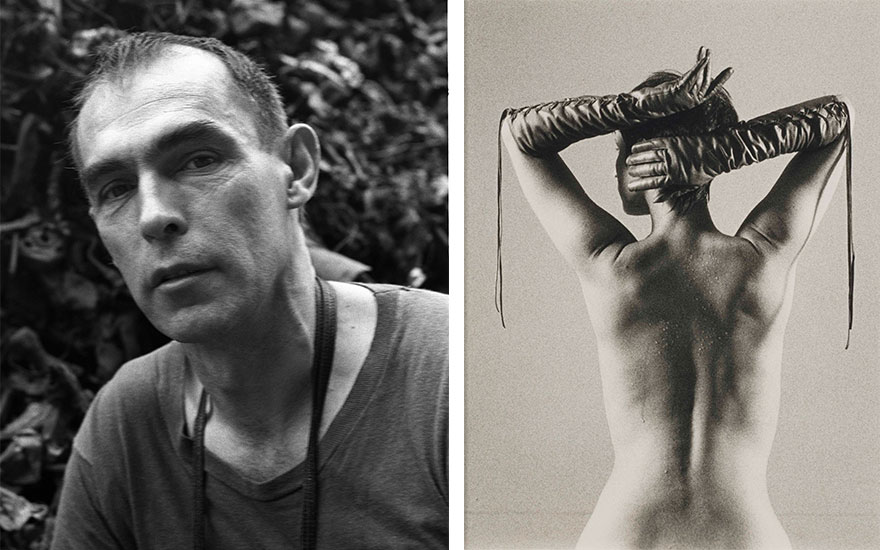 (Left) Peter Hujar, Bayonne, New Jersey, May 1986. Photo © Getty Images; (right) Peter Hujar (1934-1987), You Wouldnt Dare (Lori Goldstein in Jean Paul Gaultier opera gloves) from, The