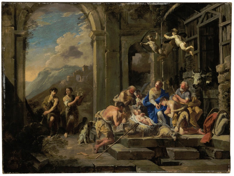 Domenico Gargiulo, called Micco Spadaro (Naples 1612-1679), The Adoration of the Shepherds. Oil on canvas. 29⅞ x 40 in (75.7 x 101.4 cm). Estimate $100,000-150,000. This work is offered in Old Masters Part I on 19 April at Christie’s in New York