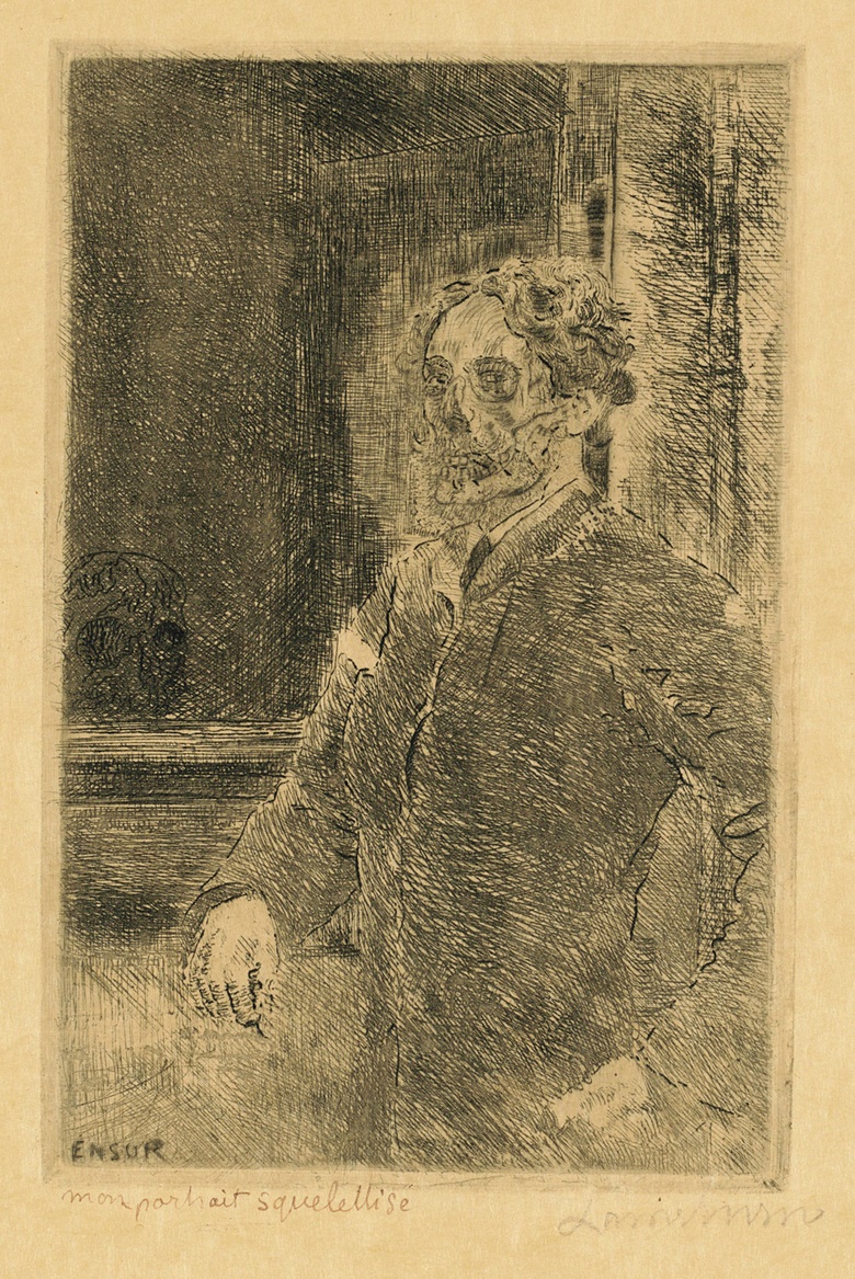 James Ensor (1860-1949), Mon Portrait squelettisé (Skeletonised Self-Portrait). Sold for £11,250 on 17 May 2018, Online