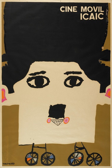 Eduardo Muñoz Bachs (1937-2001), Cine móvil ICAIC, 1969. Silkscreen poster. 30 x 19⅞ in (76.2 x 50.5 cm)