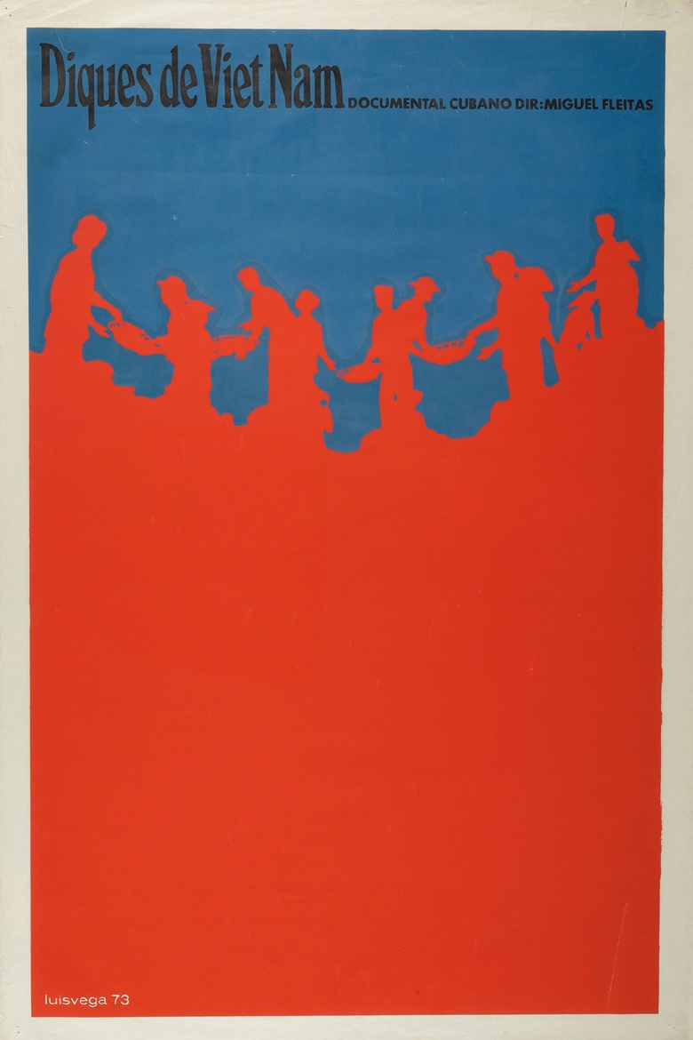 Luis Vega De Castro (b. 1944), Diques de Viet Nam, 1973. Silkscreen poster. 30 x 19⅞ in (76.2 x 50.5 cm)
