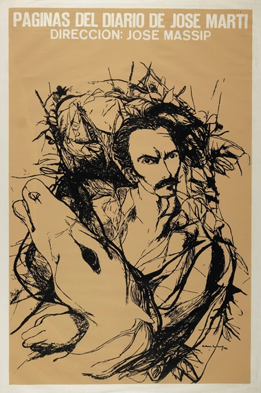 Servando Cabrera Moreno (1923-1981), Páginas del diario de José Martí, 1972. Silkscreen poster. 30 x 19⅞ in (76.2 x 50.5 cm)