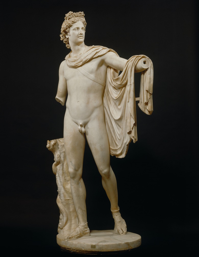 The Apollo Belvedere, Roman sculpture (copy after a Greek bronze original by Leochares, dating back to 350-325 BCE). Vatican City, Museo Pio-Clementino. © 2018. Photo Scala, Florence
