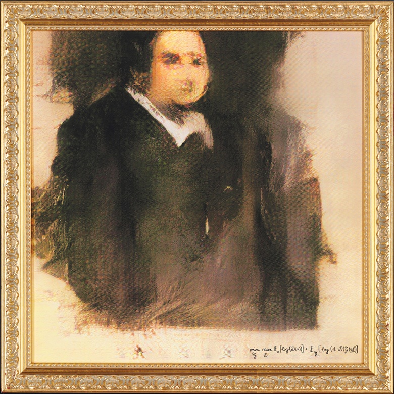 Portrait of Edmond Belamy, 2018, created by GAN (Generative Adversarial Network). Sold for $432,500 on 25 October at Christie’s in New York. Image © Obvious