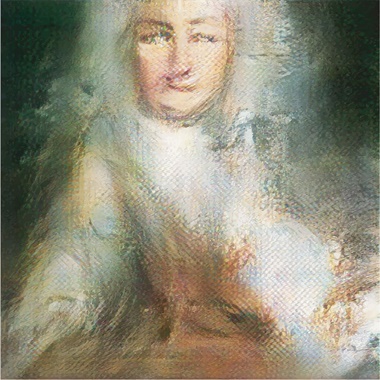 Portrait of Le Comte de Belamy, 2018, head of the fictitious Belamy family (and Edmond de Belamys great grandfather) created by the GAN ‘mind’ © Obvious