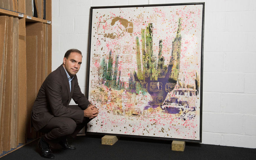 Francis Outred with Sigmar Polke’s Mexiko, 1977-79. Sold for £1,448,750 on 4 October 2018 at Christie’s in London