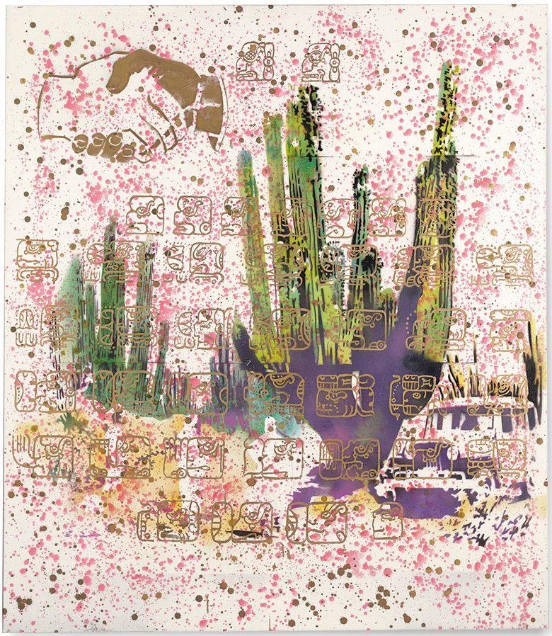 Sigmar Polke (1941-2010), Mexiko, 1977-79. Acrylic on canvas. 59 x 51½ in (149.9 x 130.8 cm). Sold for £1,448,750 on 4 October 2018 at Christie’s in London