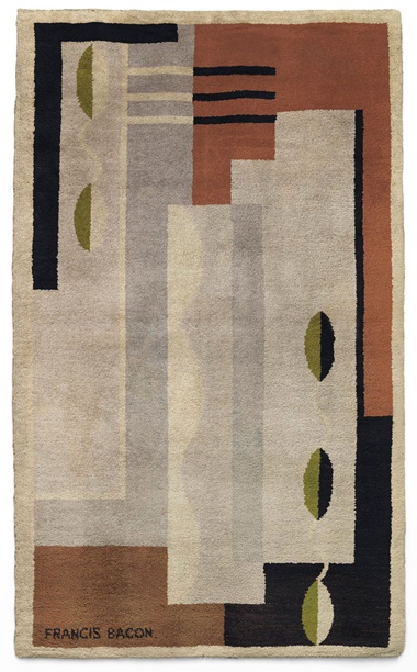Francis Bacon (1909-1992), ‘Rug’, circa 1929. Wool. 83⅝ x 50⅜ in (212.5 x 128 cm). Estimate £70,000-100,000. Offered on 4 October in the Post-War and Contemporary Art Evening Auction at Christie’s in London © The Estate of Francis Bacon. All rights reserved. DACS 2018