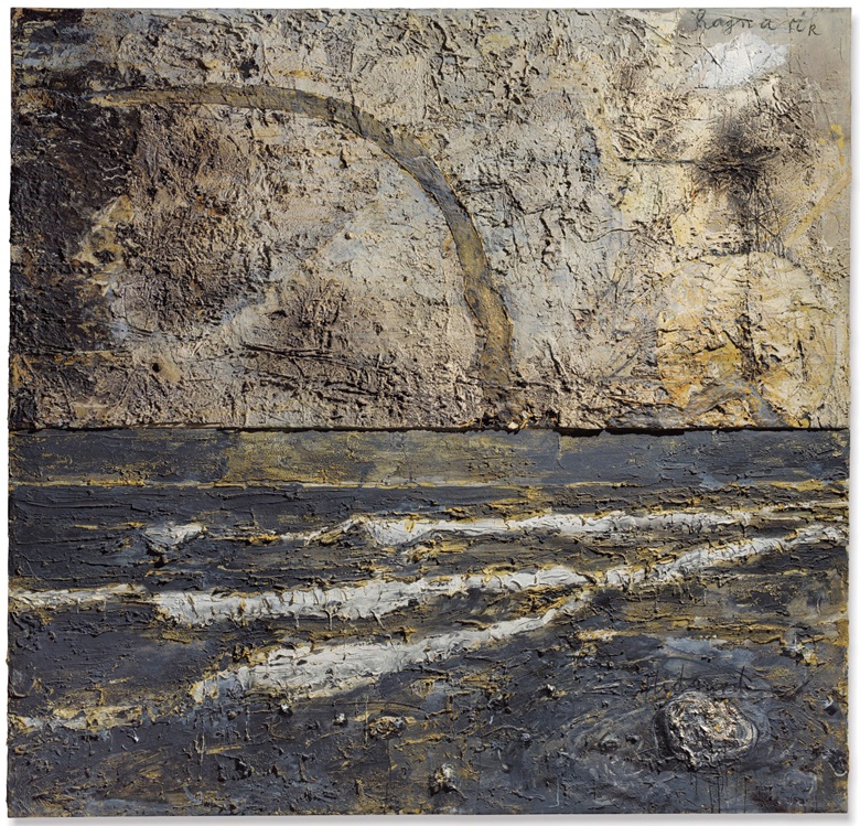 Anselm Kiefer (b. 1945), Midgard, executed in 1983–1985. Mixed media and straw on canvas in two parts. 106⅛ x 110⅞ in (269.4 x 281.5 cm). Estimate £1,200,000-1,800,000. This lot is offered in Post War and Contemporary Art Evening Auction on 4 October 2018 at Christie’s in London