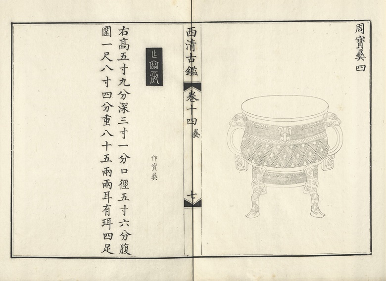 The Zuo Bao Yi Gui as it appears in the Xiqing gujian, the catalogue of the Emperor Qianlong’s bronze treasures that was printed in 1755