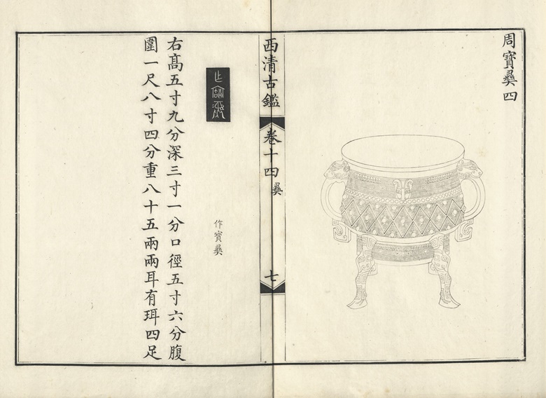 The Zuo Bao Yi Gui as it appears in the Xiqing gujian, the catalogue of the Emperor Qianlong’s bronze treasures that was printed in 1755