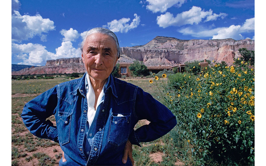 Georgia OKeeffe poses for a portrait August 2, 1968 at Ghost Ranch in New Mexico. Photo © Arnold NewmanGetty Images