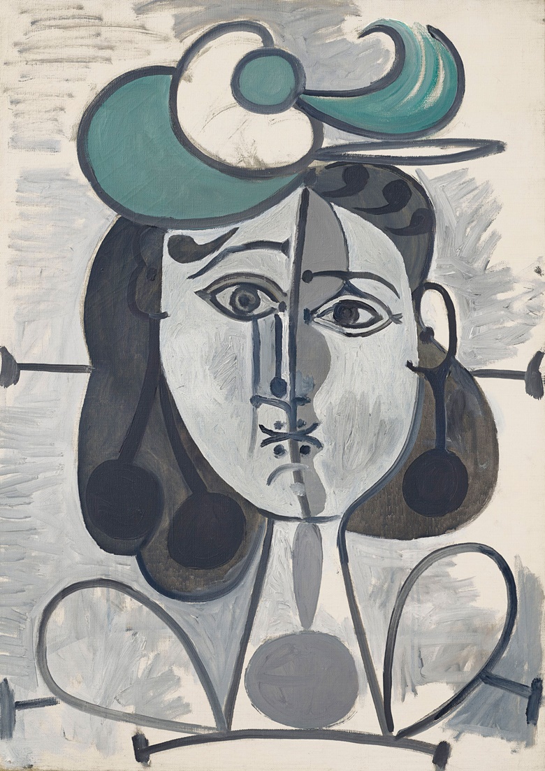 Pablo Picasso (1881-1973), Portrait de Françoise Gilot, 2 May 1947-26 December 1948. Oil on canvas. 25⅝ x 18⅛ in (65 x 45.9 cm). Estimate $3,000,000-5,000,000. Offered in the Impressionist and Modern Art Evening Sale on 11 November at Christie’s in New York © 2018 Estate of Pablo Picasso  Artists Rights Society (ARS), New York