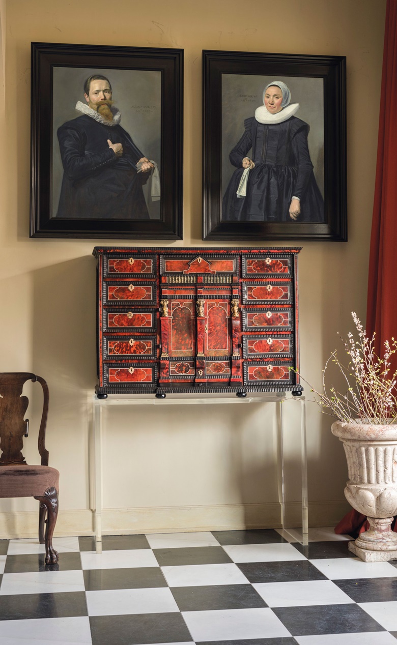 The pair of Hals portraits hanging in Mr Albada Jelgersmas home. Frans Hals (15805-1666), Portrait of a Gentleman, Aged 37 and Portrait of a Lady, Aged 36, 1637. Oil on canvas, (both) 36⅝ x 27 in (93 x 68.5 cm). Estimate £8,000,000-12,000,000. Offered in The Eric Albada Jelgersma Collection Old Masters Evening Sale on 6 December 2018, as part of Classic Week, at Christie’s in