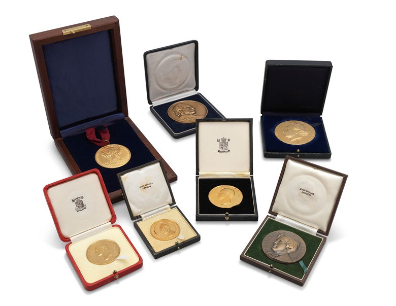 Stephen Hawking’s medals and awards. 1975-1999. Estimate £10,000-15,000. This lot is offered in  On the Shoulders of Giants Newton, Darwin, Einstein, Hawking, 31 October to 8 November 2018, Online