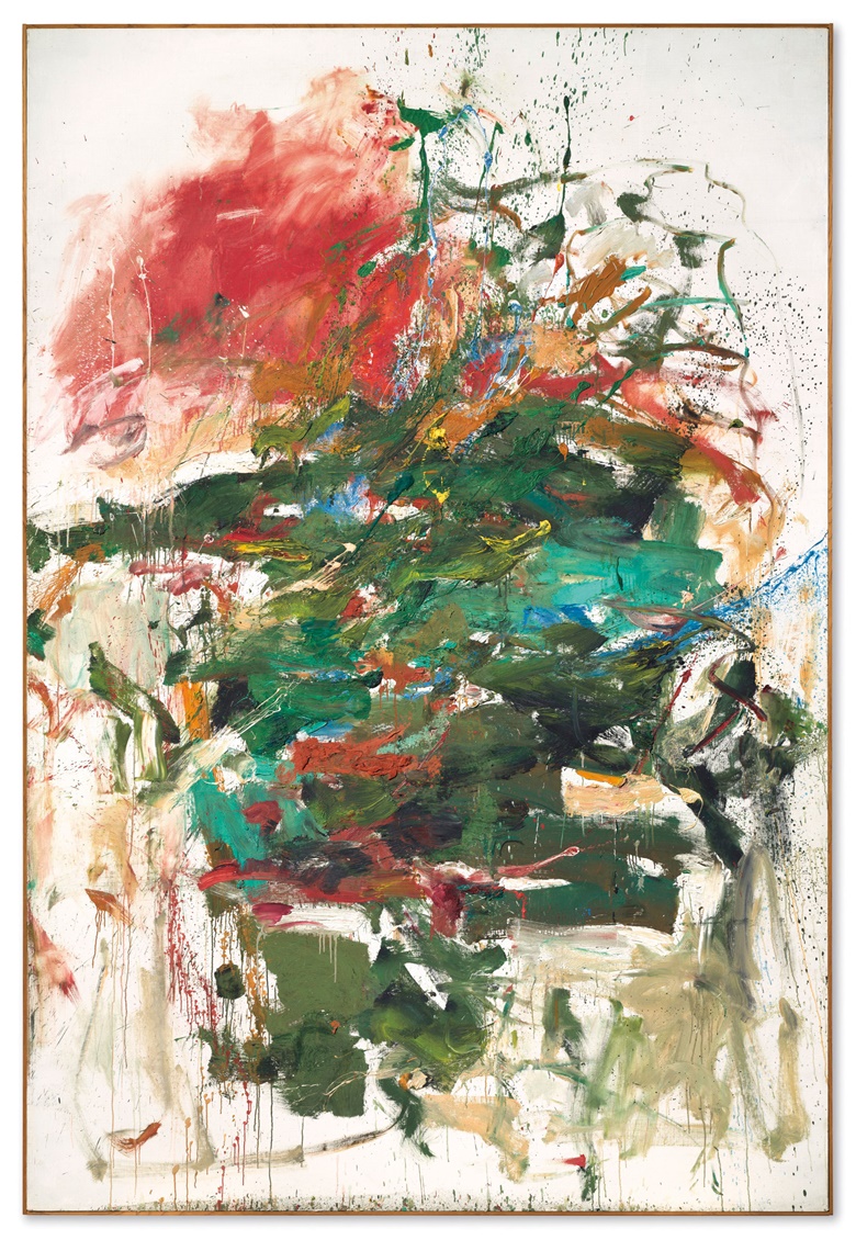 Joan Mitchell (1925-1992), 12 Hawks at 3 OClock, painted in 1960. 116⅜ x 78¾  in (295.6 x 200  cm). Estimate $12,000,000-16,000,000. This lot is offered in An American Place  The Barney A. Ebsworth Collection Evening Sale on 13 November 2018 at Christie’s in New York © Estate of Joan Mitchell